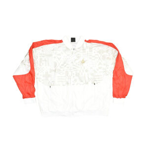 Jordan White & Red Windbreaker Jacket Men's Nike Size XXL Geometric Print